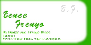bence frenyo business card